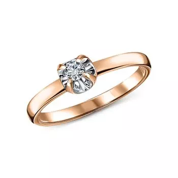 Золотое кольцо с бриллиантами природными