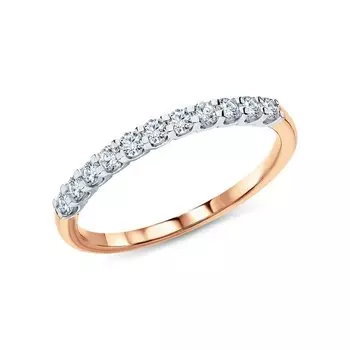 Золотое кольцо с бриллиантами природными