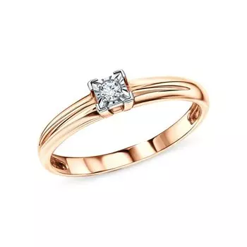 Золотое кольцо с бриллиантами природными