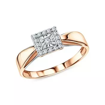 Золотое кольцо с бриллиантами природными