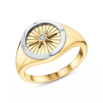 Золотое кольцо с бриллиантами природными