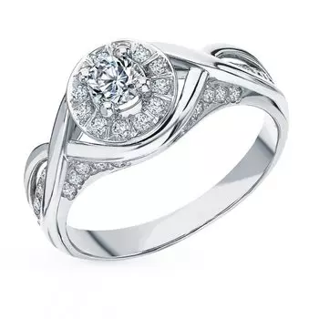 Золотое кольцо с бриллиантами природными