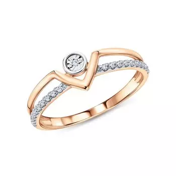 Золотое кольцо с бриллиантами природными