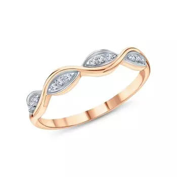 Золотое кольцо с бриллиантами природными