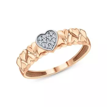 Золотое кольцо с бриллиантами природными