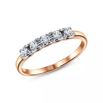 Золотое кольцо с бриллиантами природными