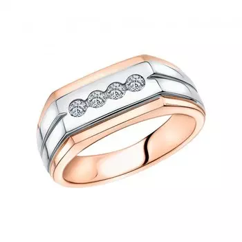 Золотое кольцо с бриллиантами природными