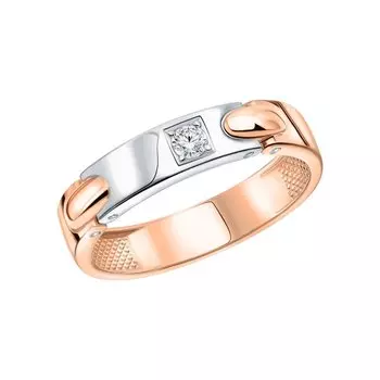 Золотое кольцо с бриллиантами природными