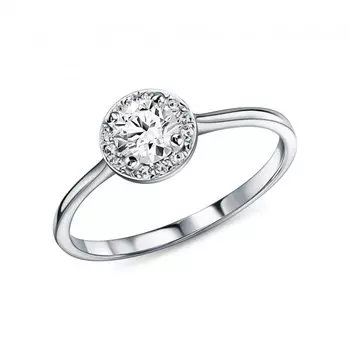 Золотое кольцо с бриллиантами природными и топазами природными