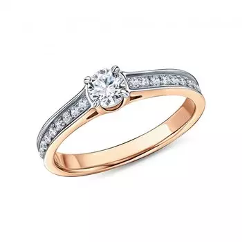 Золотое кольцо с бриллиантами выращенными