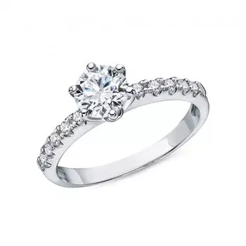 Золотое кольцо с бриллиантами выращенными