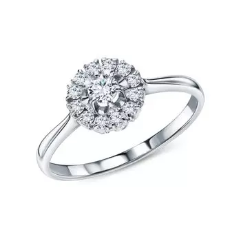 Золотое кольцо с бриллиантами выращенными