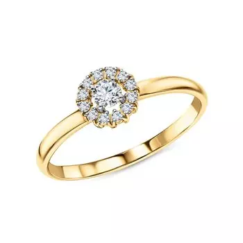 Золотое кольцо с бриллиантами выращенными