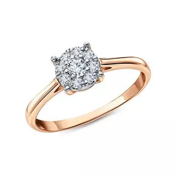 Золотое кольцо с бриллиантами выращенными