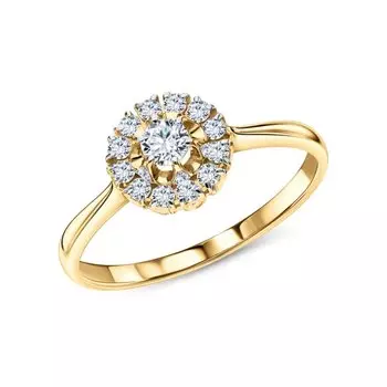 Золотое кольцо с бриллиантами выращенными