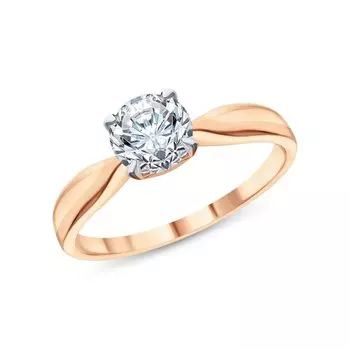 Золотое кольцо с бриллиантами выращенными