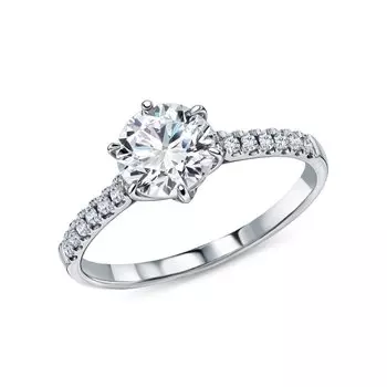 Золотое кольцо с бриллиантами выращенными