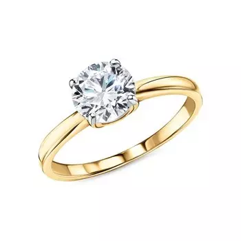 Золотое кольцо с бриллиантами выращенными