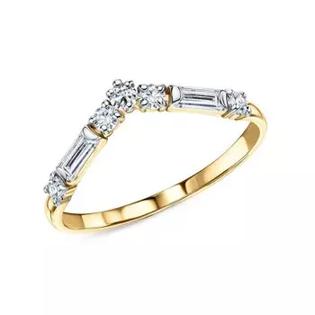 Золотое кольцо с бриллиантами выращенными