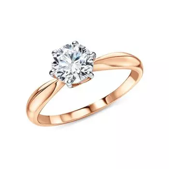 Золотое кольцо с бриллиантами выращенными