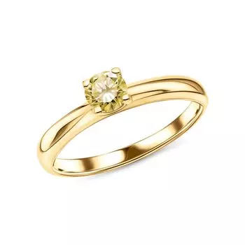 Золотое кольцо с бриллиантами жёлтыми природными