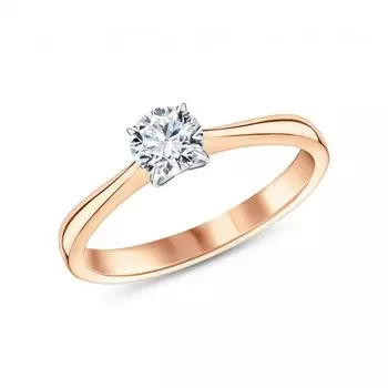 Золотое кольцо с бриллиантом выращенным