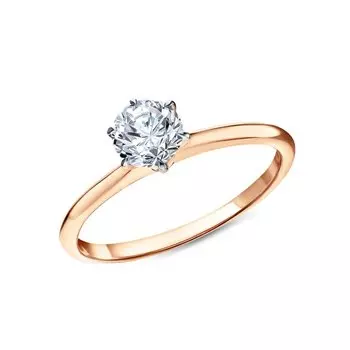 Золотое кольцо с бриллиантом выращенным