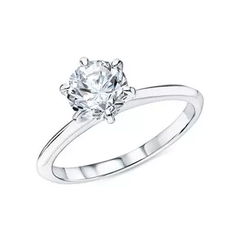 Золотое кольцо с бриллиантом выращенным