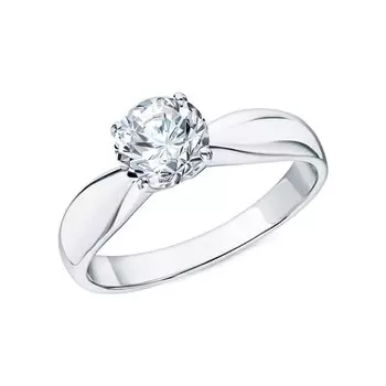 Золотое кольцо с бриллиантом выращенным