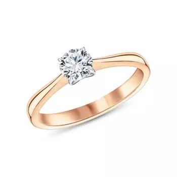 Золотое кольцо с бриллиантом выращенным