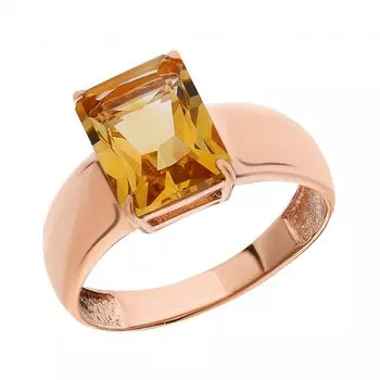 Золотое кольцо с цитрином природным