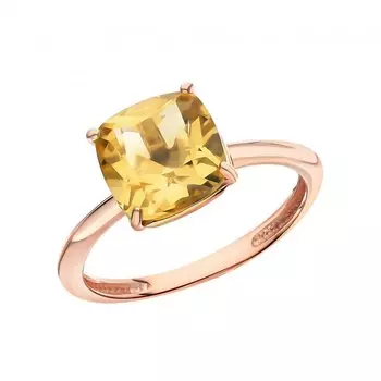 Золотое кольцо с цитрином природным