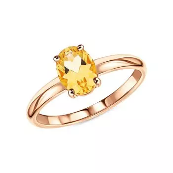 Золотое кольцо с цитрином природным