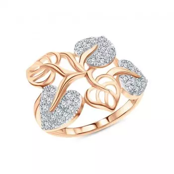 Золотое кольцо с фианитами