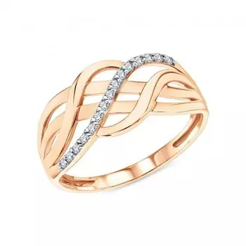 Золотое кольцо с фианитами