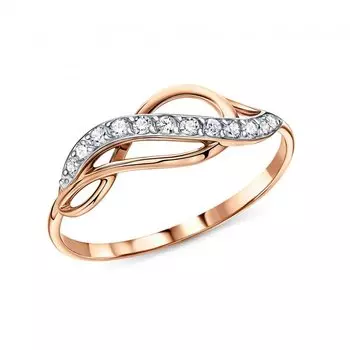 Золотое кольцо с фианитами