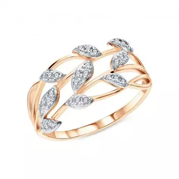 Золотое кольцо с фианитами