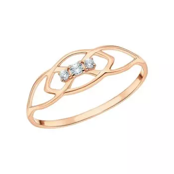 Золотое кольцо с фианитами