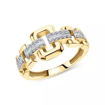 Золотое кольцо с фианитами