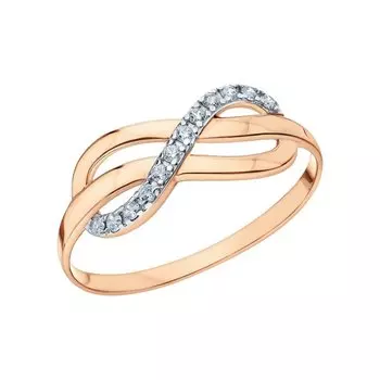 Золотое кольцо с фианитами