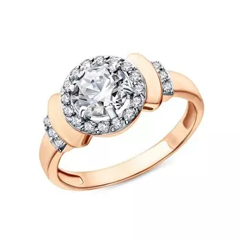 Золотое кольцо с фианитами