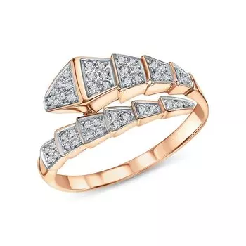 Золотое кольцо с фианитами