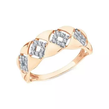 Золотое кольцо с фианитами