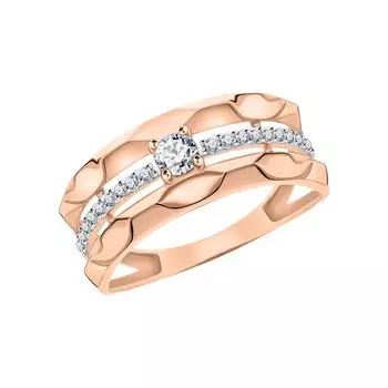 Золотое кольцо с фианитами