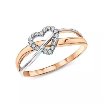 Золотое кольцо с фианитами