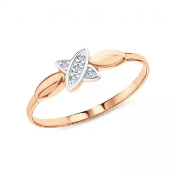 Золотое кольцо с фианитами