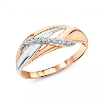 Золотое кольцо с фианитами