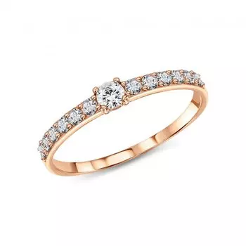 Золотое кольцо с фианитами