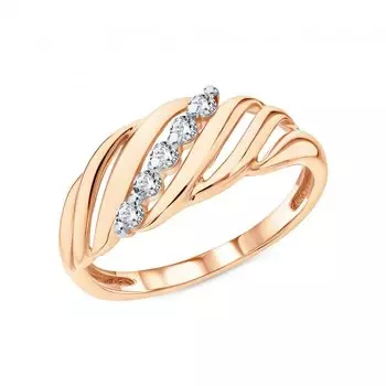 Золотое кольцо с фианитами