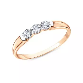 Золотое кольцо с фианитами